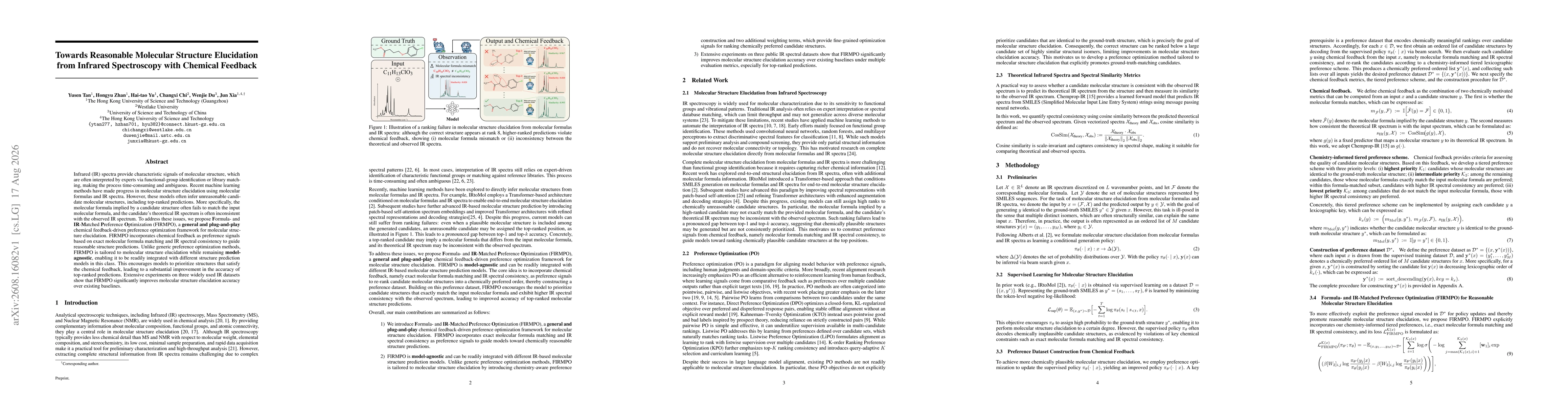 Thumbnail for Towards Reasonable Molecular Structure Elucidation from Infrared Spectroscopy with Chemical Feedback
