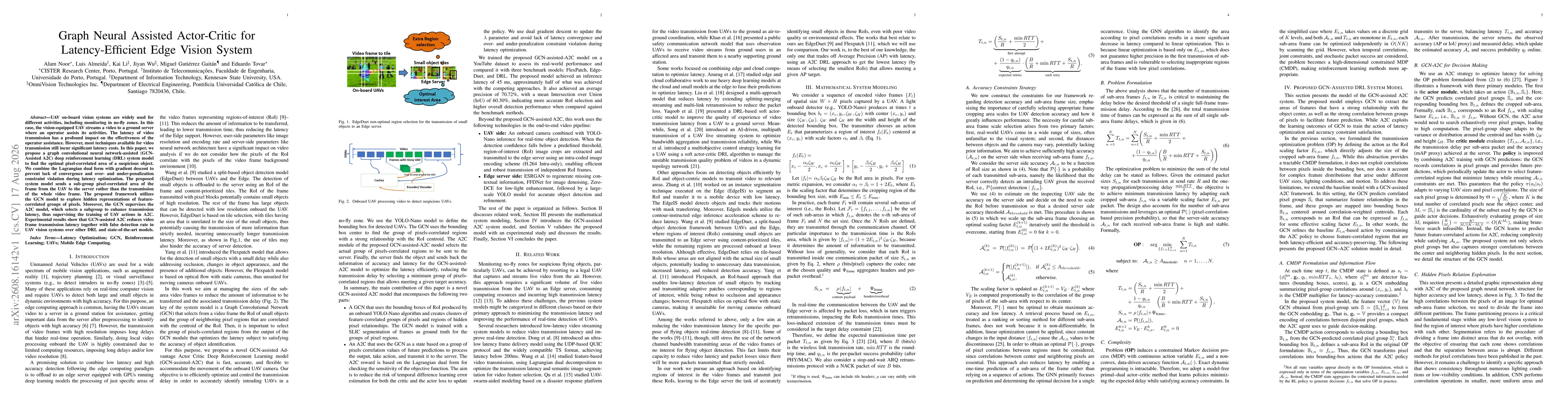 Thumbnail for Graph Neural Assisted Actor-Critic for Latency-Efficient Edge Vision System