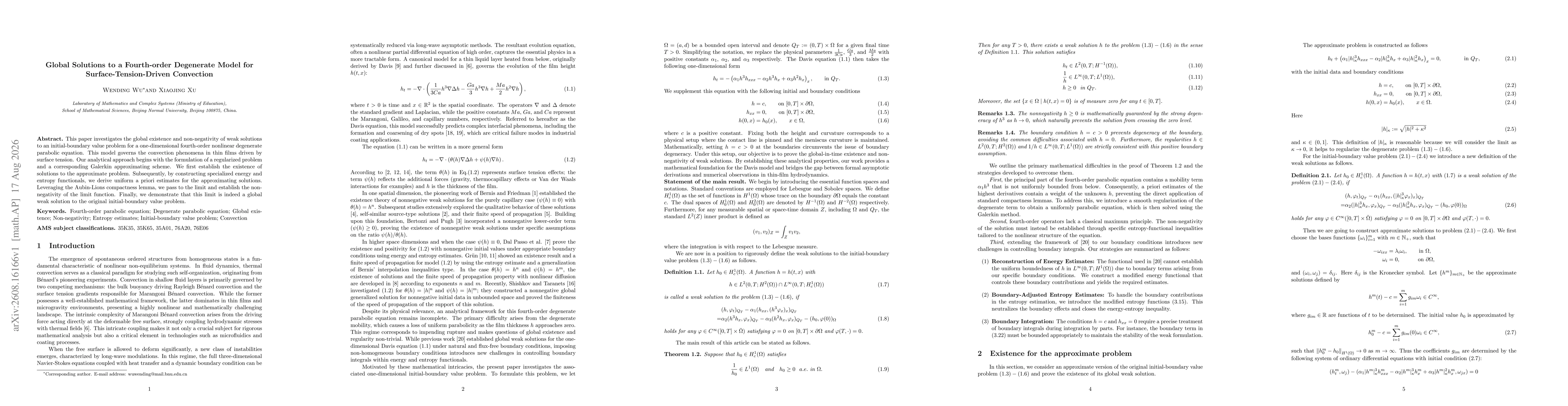 Thumbnail for Global Solutions to a Fourth-order Degenerate Model for Surface-Tension-Driven Convection