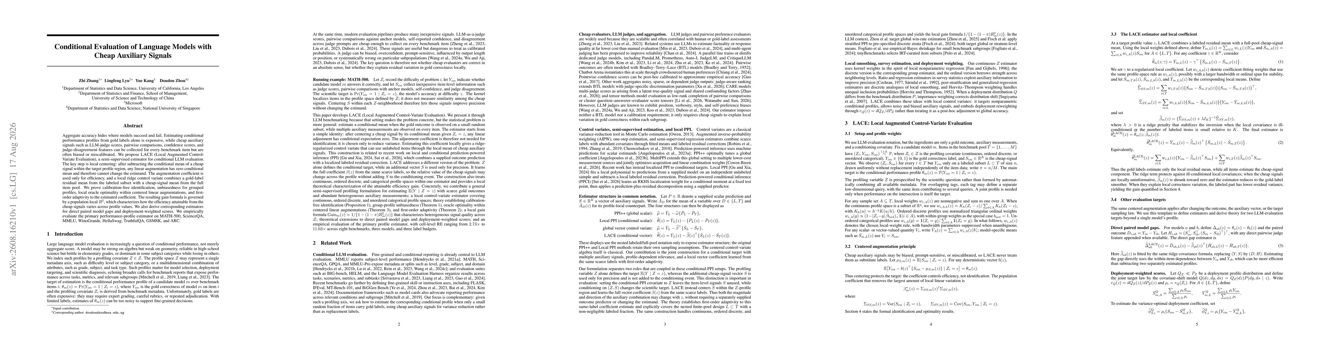 Thumbnail for Conditional Evaluation of Language Models with Cheap Auxiliary Signals