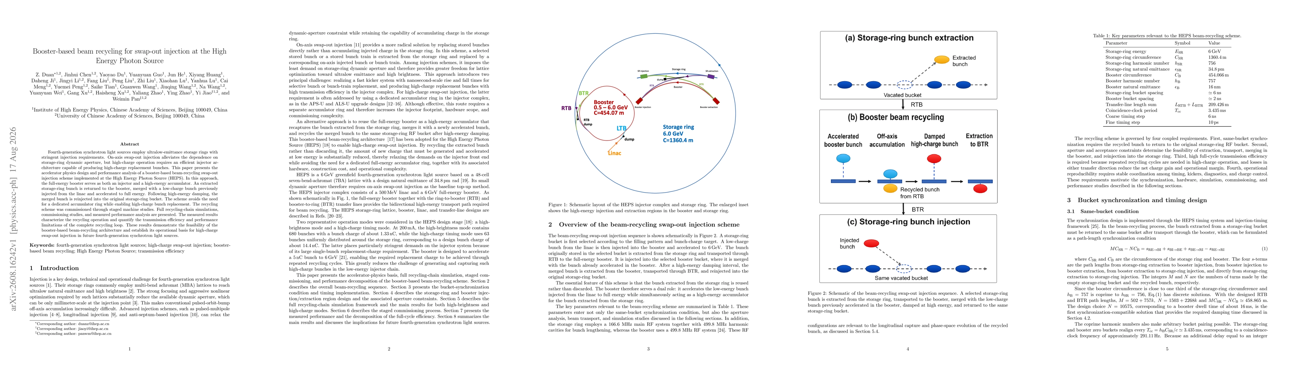 Thumbnail for Booster-based beam recycling for swap-out injection at the High Energy Photon Source