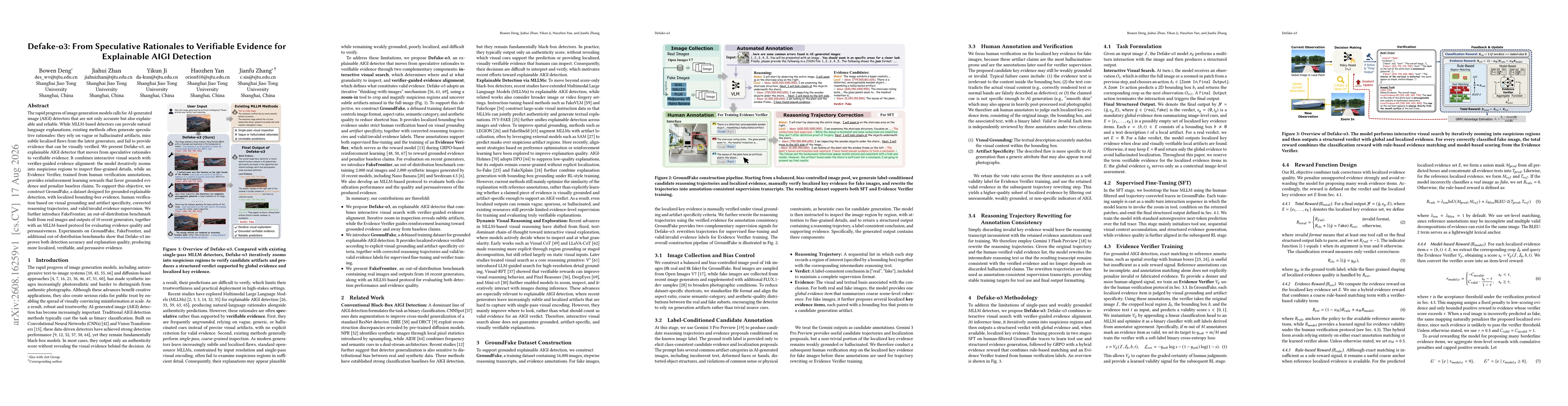 Thumbnail for Defake-o3: From Speculative Rationales to Verifiable Evidence for Explainable AIGI Detection