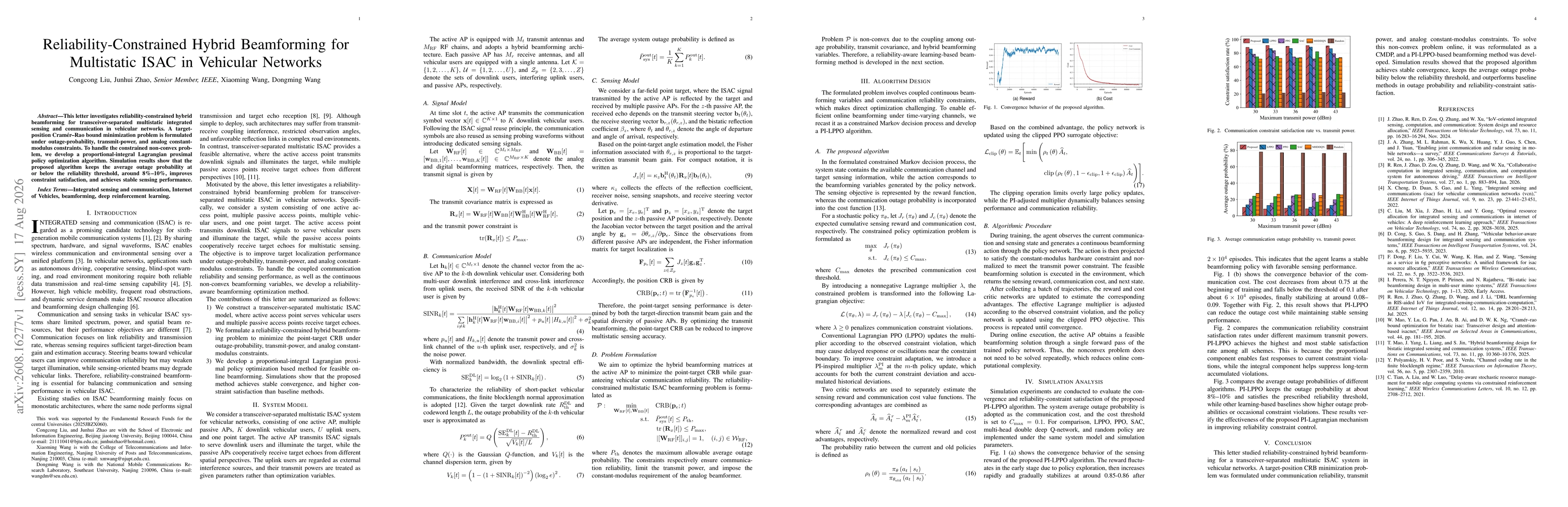 Thumbnail for Reliability-Constrained Hybrid Beamforming for Multistatic ISAC in Vehicular Networks