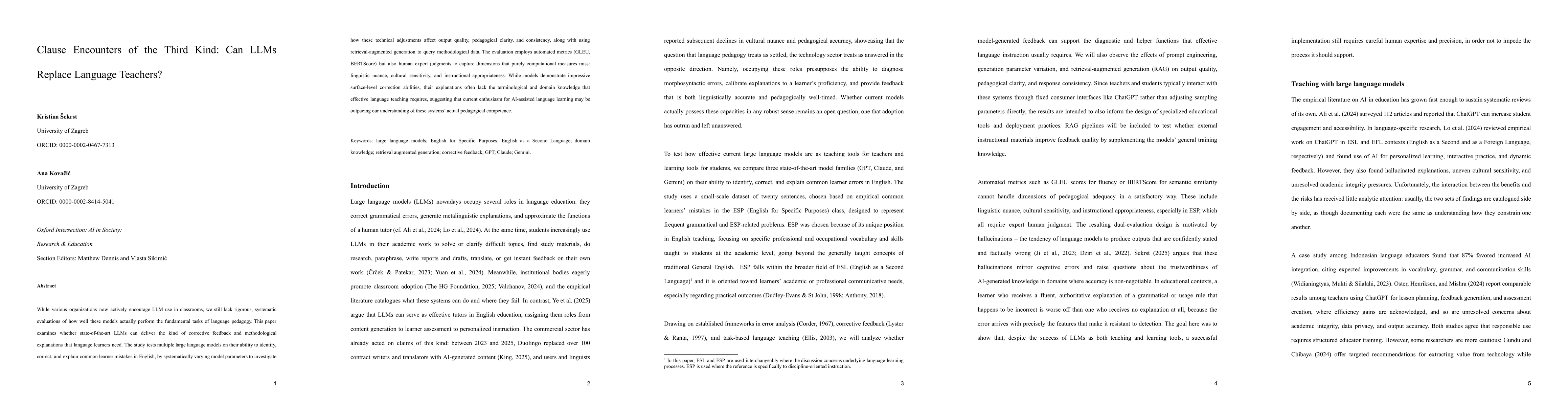 Thumbnail for Clause Encounters of the Third Kind: Can LLMs Replace Language Teachers?