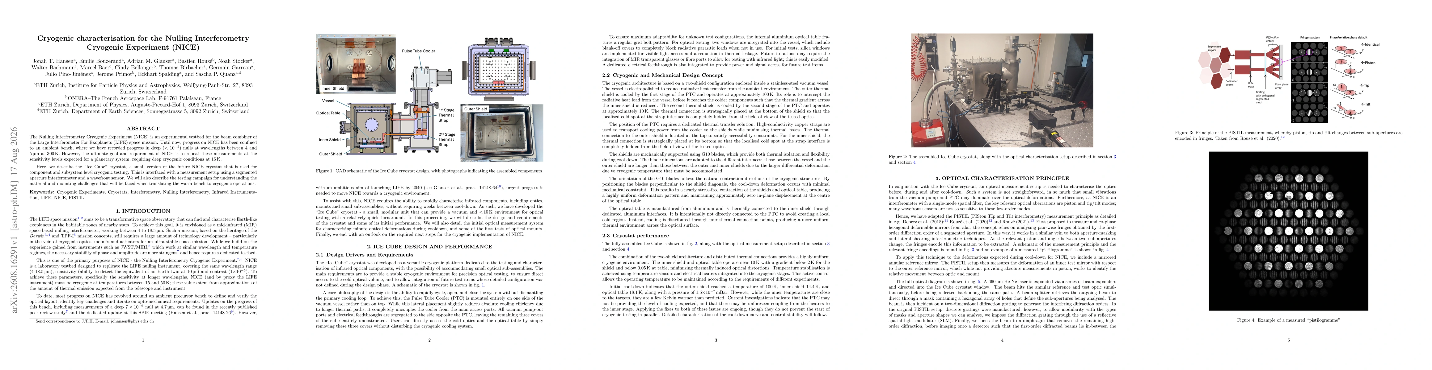 Thumbnail for Cryogenic characterisation for the Nulling Interferometry Cryogenic Experiment (NICE)