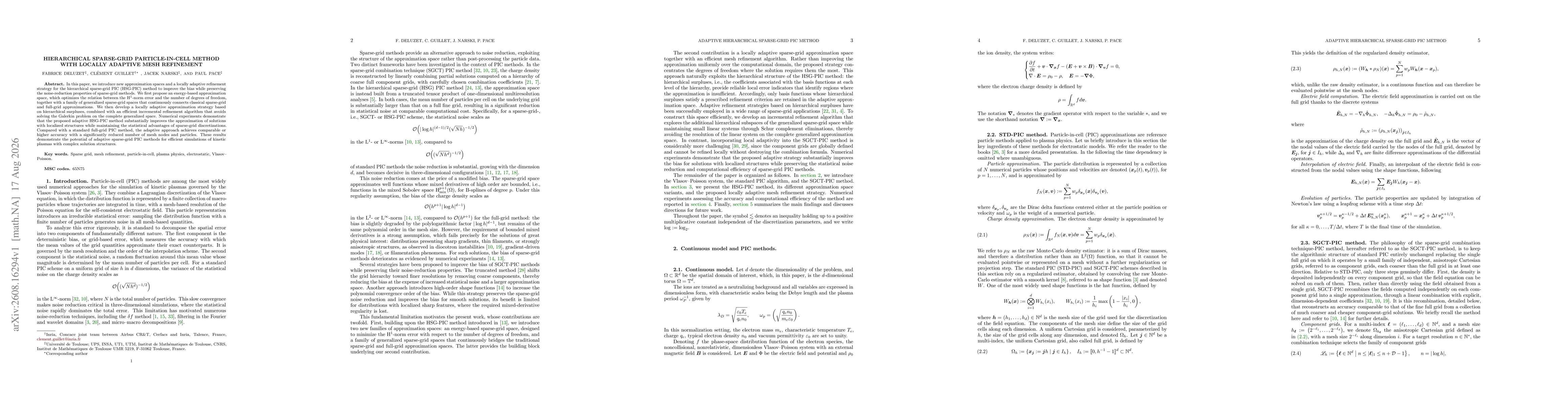 Thumbnail for Hierarchical sparse-grid particle-in-cell method with locally adaptive mesh refinement