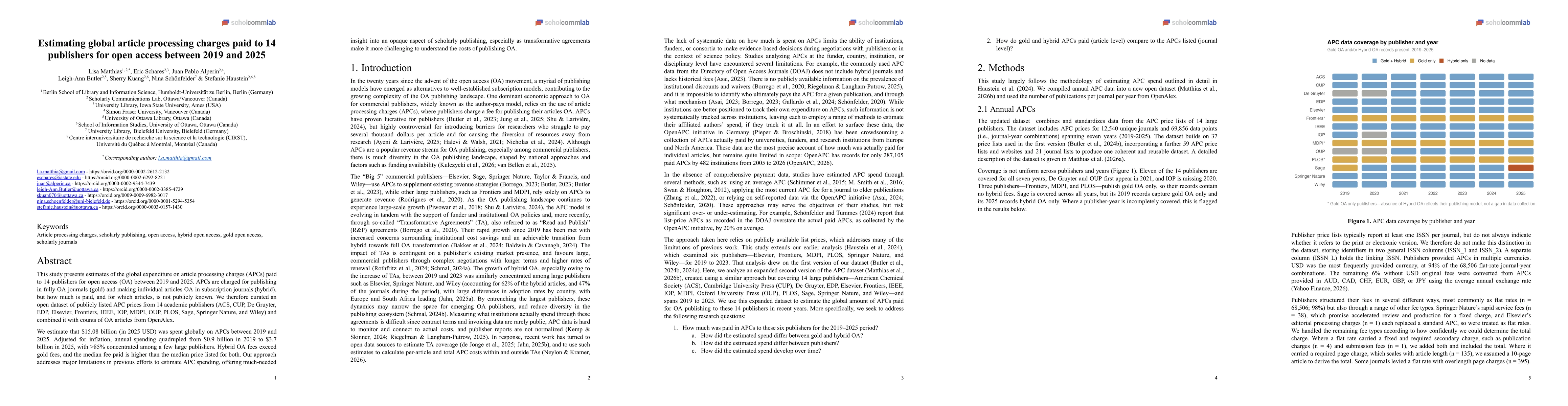 Thumbnail for Estimating global article processing charges paid to 14 publishers for open access between 2019 and 2025