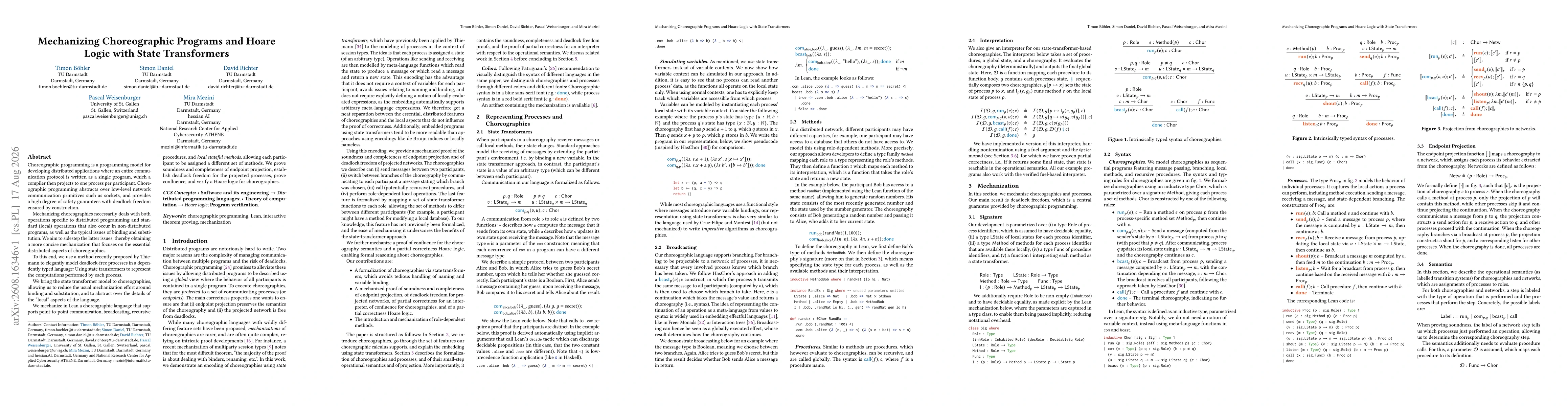 Thumbnail for Mechanizing Choreographic Programs and Hoare Logic with State Transformers