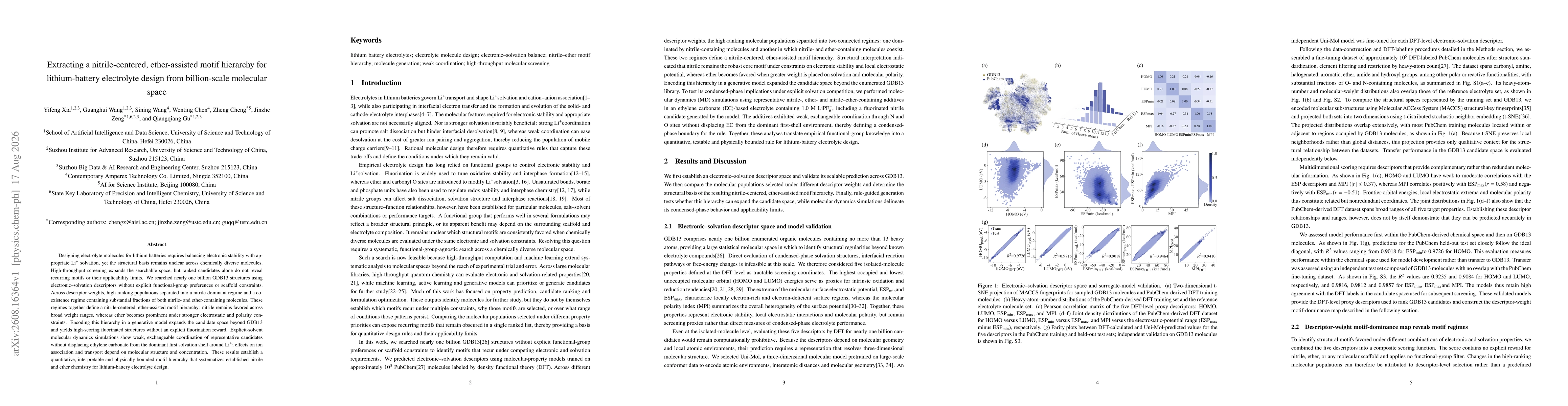 Thumbnail for Extracting a nitrile-centered, ether-assisted motif hierarchy for lithium-battery electrolyte design from billion-scale molecular space