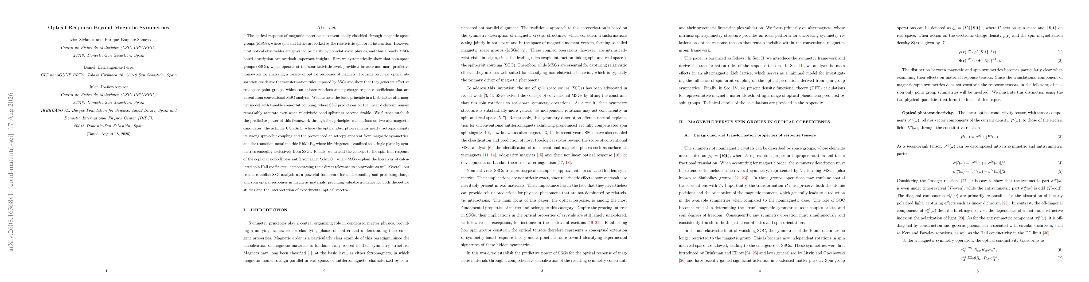 Thumbnail for Optical Response Beyond Magnetic Symmetries