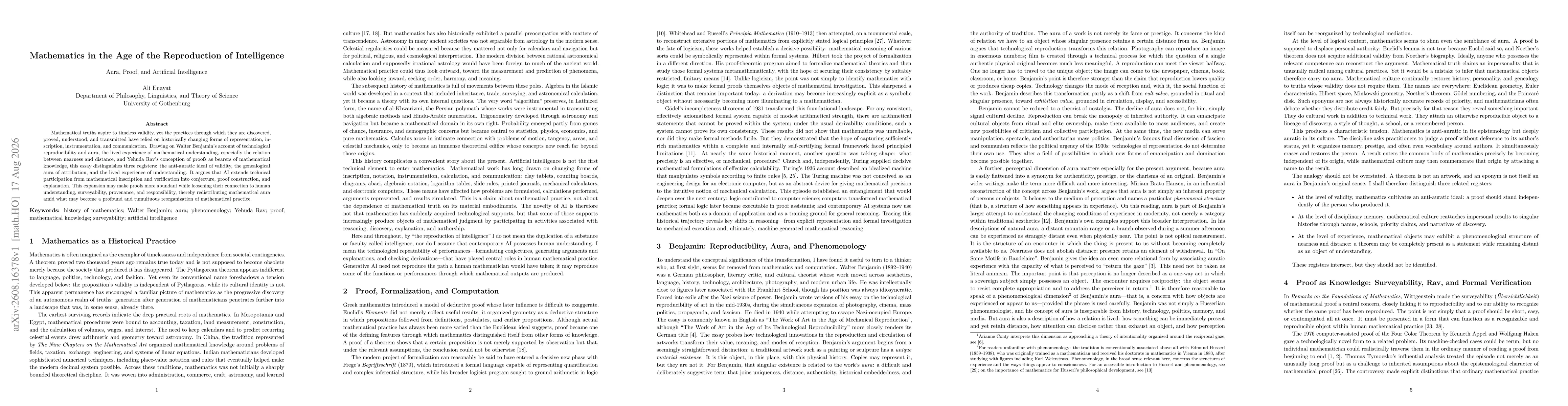 Thumbnail for Mathematics in the age of the reproduction of intelligence