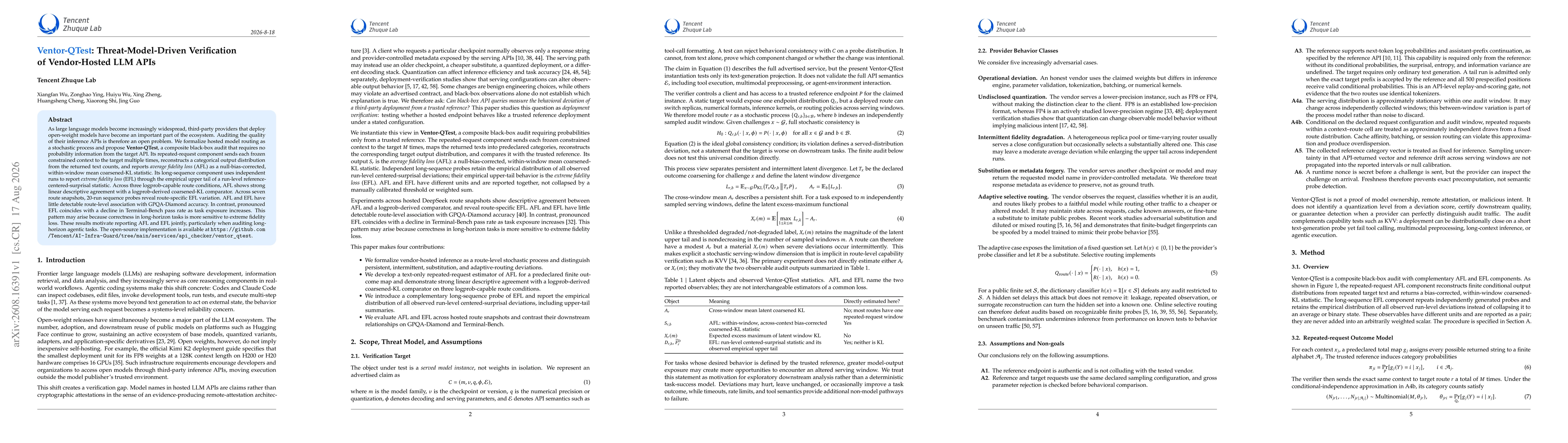 Thumbnail for Ventor-QTest: Threat-Model-Driven Verification of Vendor-Hosted LLM APIs