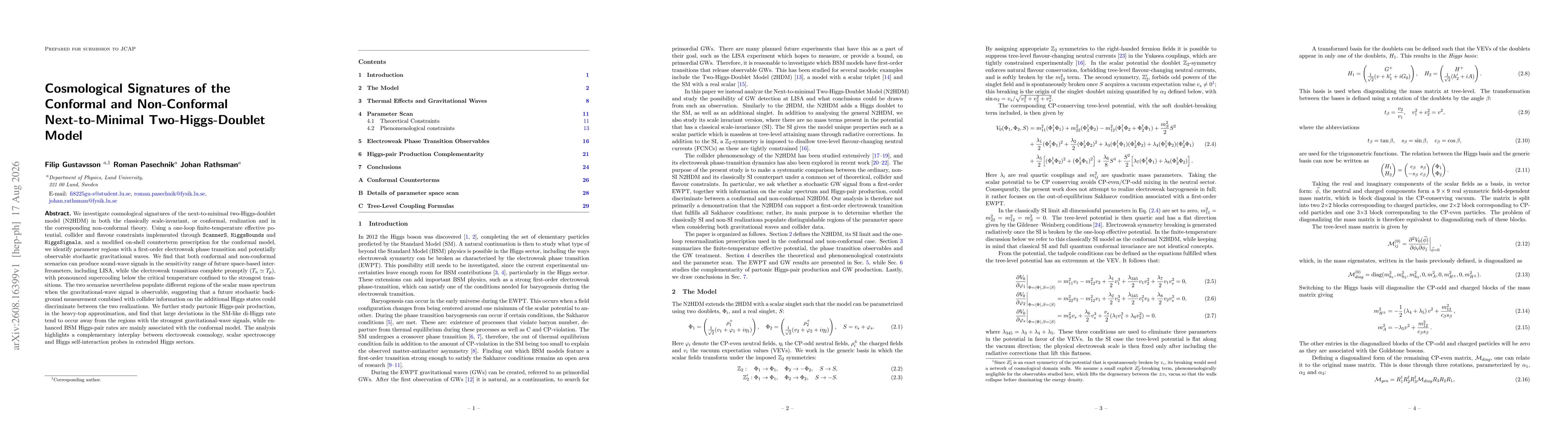 Thumbnail for Cosmological Signatures of the Conformal and Non-Conformal Next-to-Minimal Two-Higgs-Doublet Model