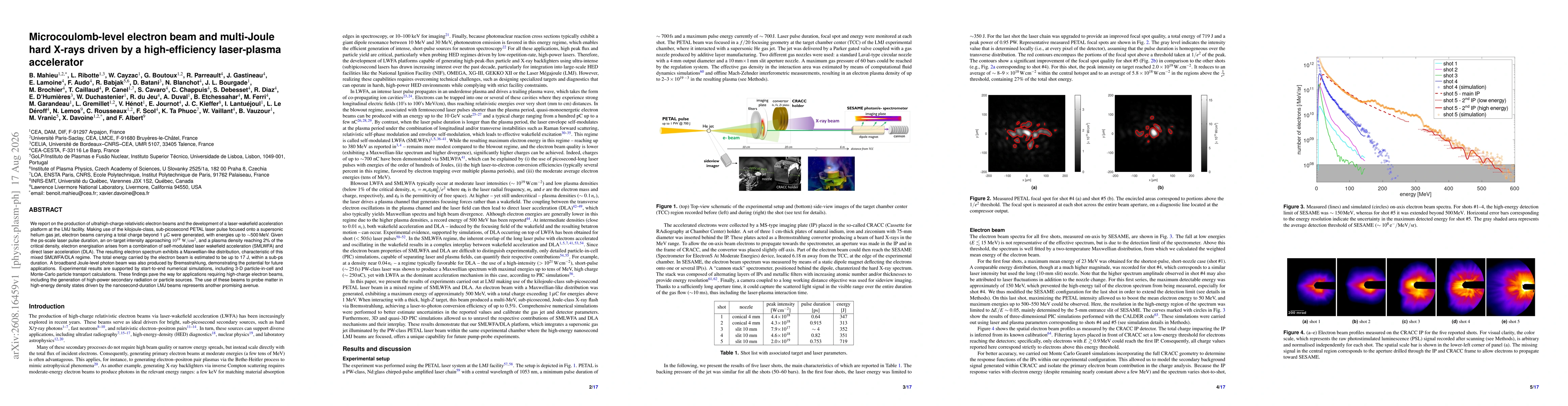 Thumbnail for Microcoulomb-level electron beam and multi-Joule hard X-rays driven by a high-efficiency laser-plasma accelerator