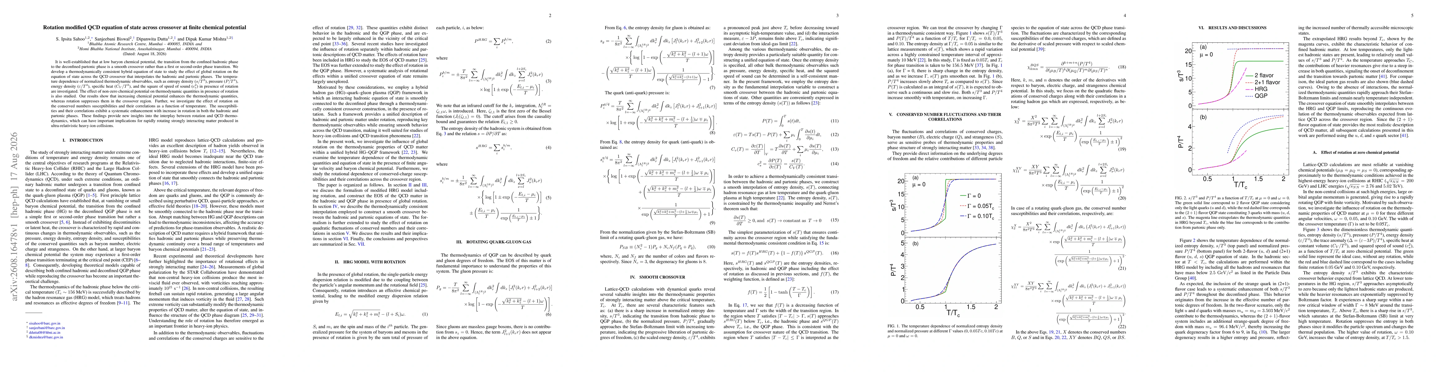 Thumbnail for Rotation modified QCD equation of state across crossover at finite chemical potential