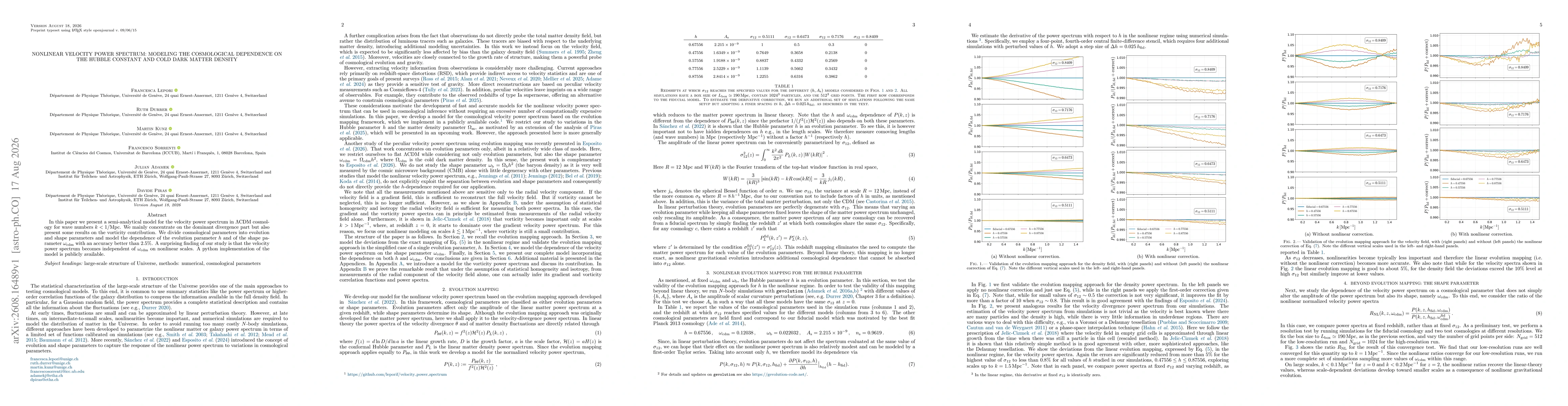 Thumbnail for Nonlinear velocity power spectrum: modeling the cosmological dependence on the Hubble constant and cold dark matter density