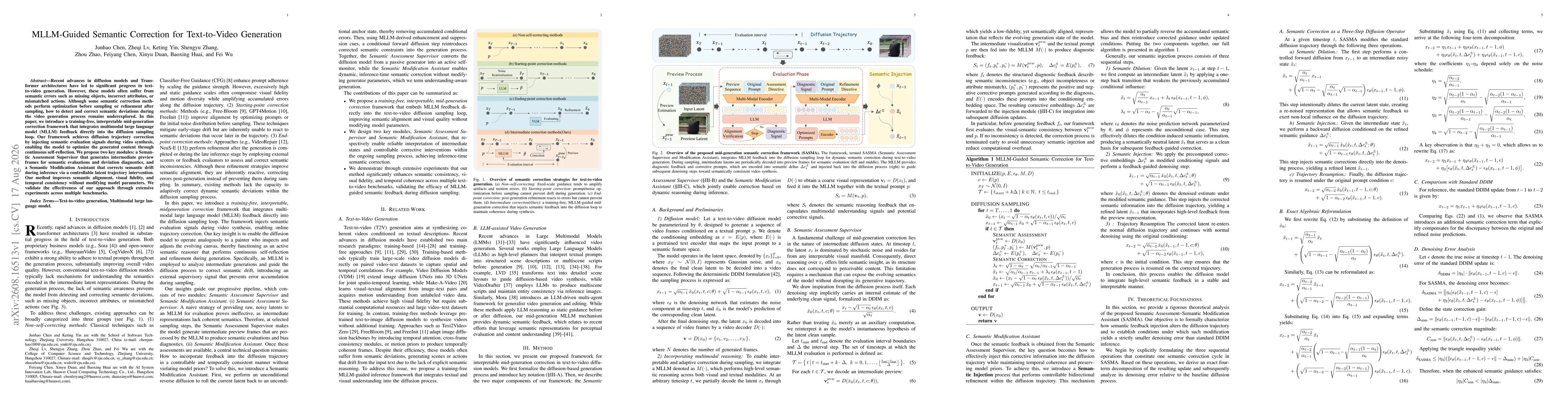 Thumbnail for MLLM-Guided Semantic Correction for Text-to-Video Generation
