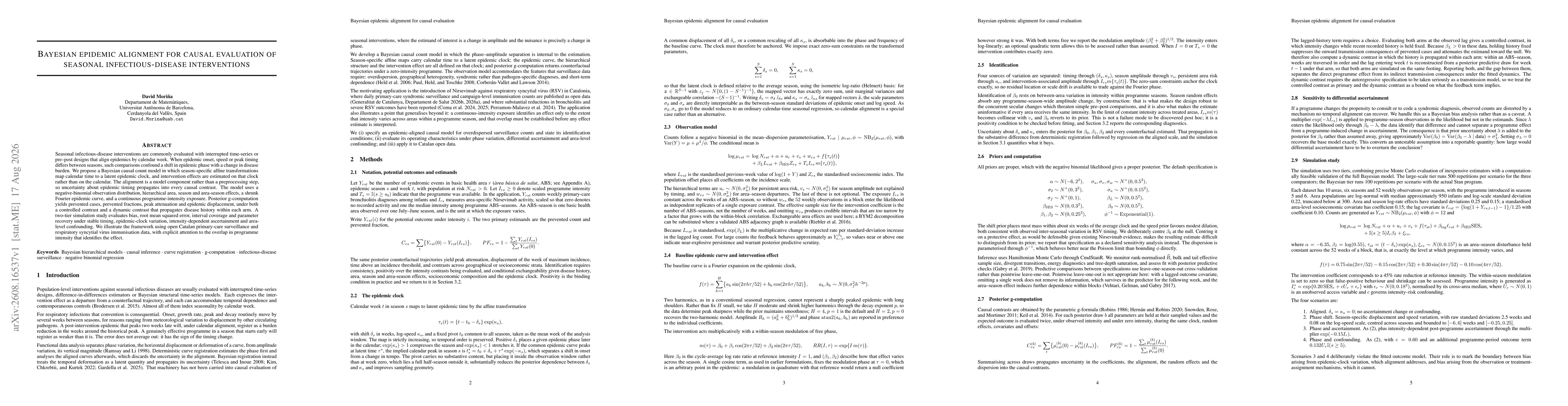 Thumbnail for Bayesian epidemic alignment for causal evaluation of seasonal infectious-disease interventions