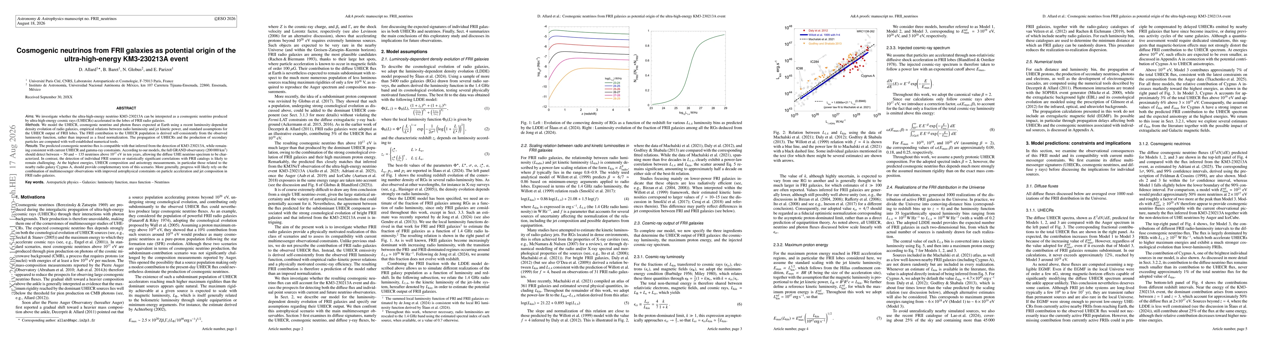 Thumbnail for Cosmogenic neutrinos from FRII galaxies as potential origin of the ultra-high-energy KM3-230213A event