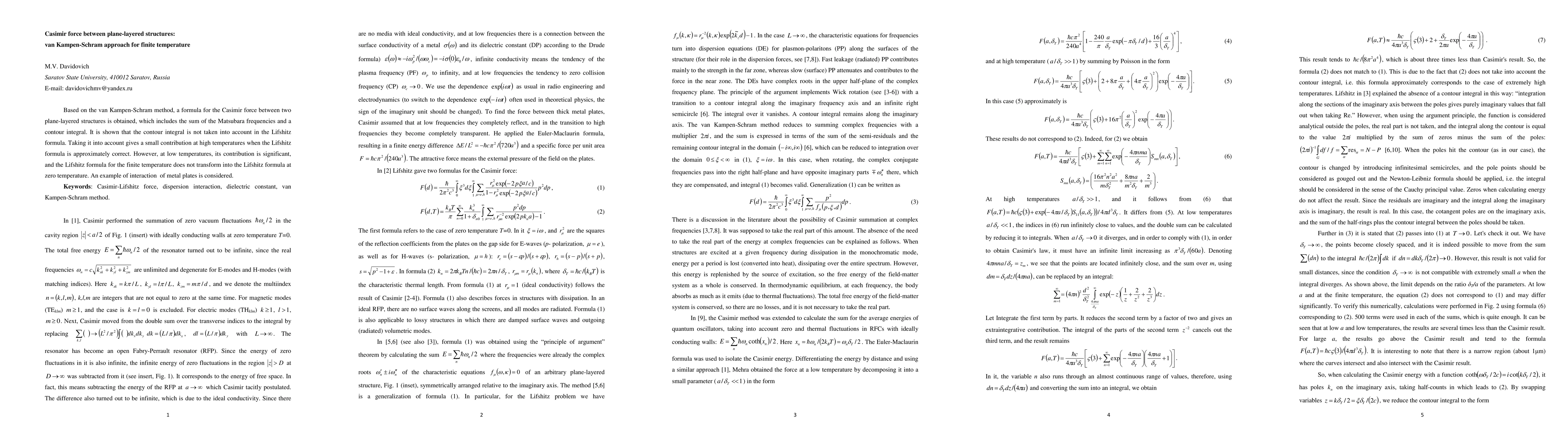 Thumbnail for Casimir force between plane-layered structures: van Kampen-Schram approach for finite temperature