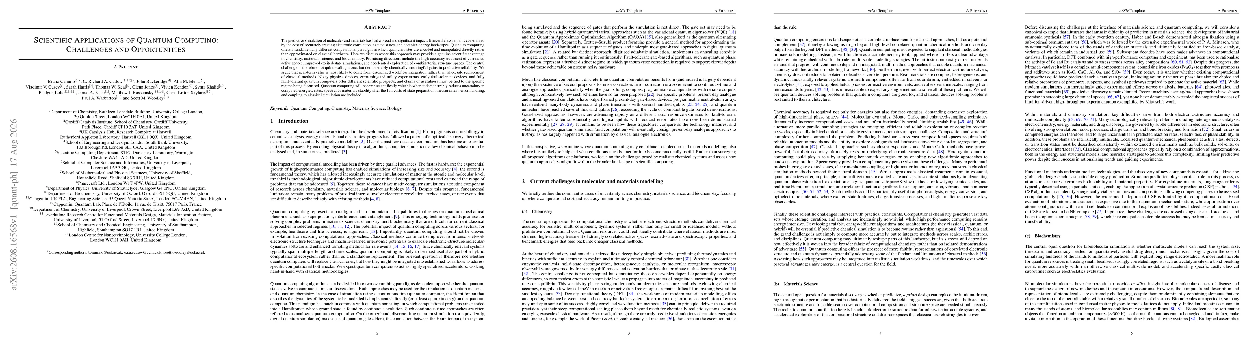 Thumbnail for Scientific applications of quantum computing: challenges and opportunities