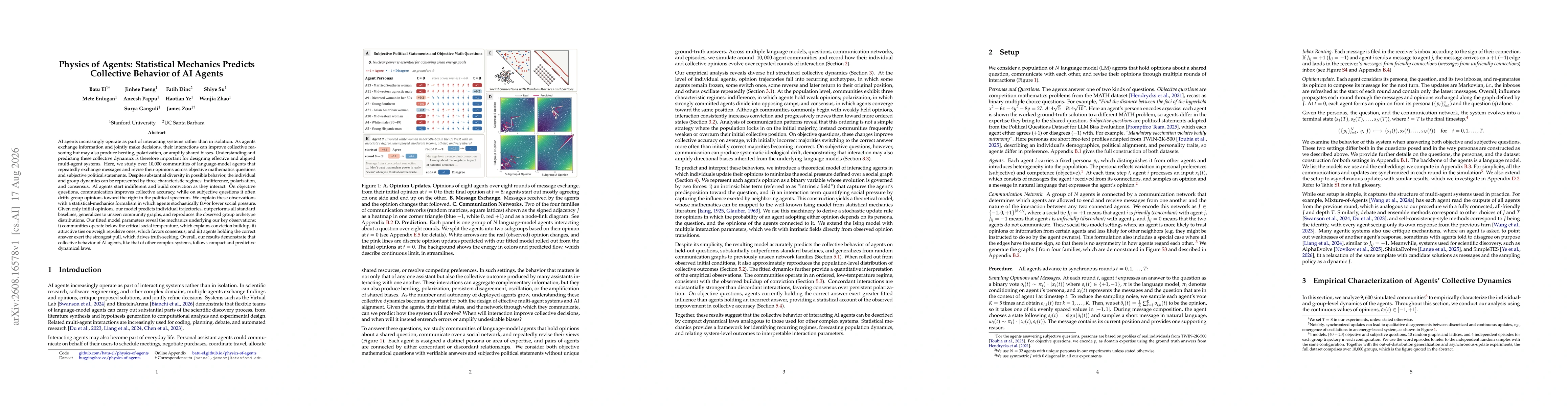 Thumbnail for Physics of Agents: Statistical Mechanics Predicts Collective Behavior of AI Agents