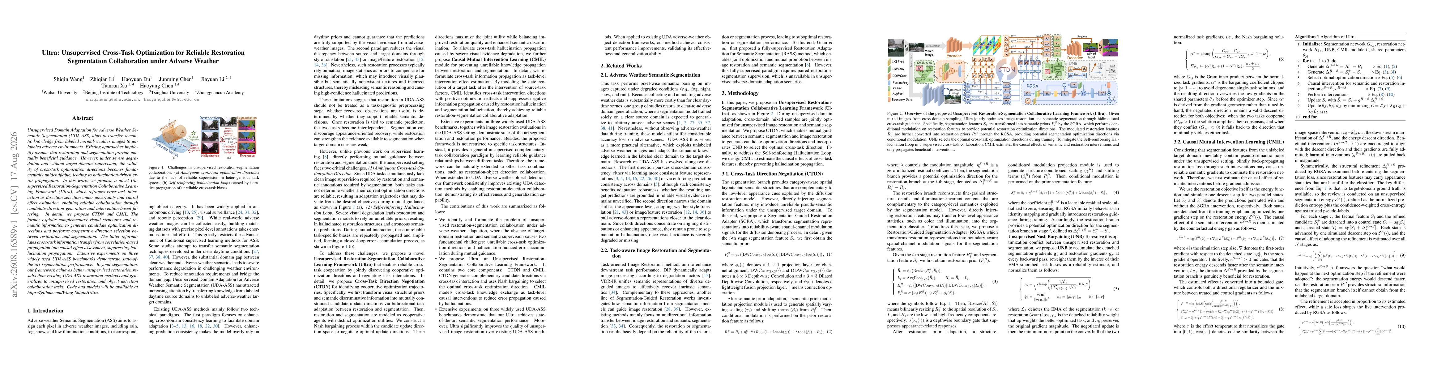 Thumbnail for Ultra: Unsupervised Cross-Task Optimization for Reliable Restoration Segmentation Collaboration under Adverse Weather