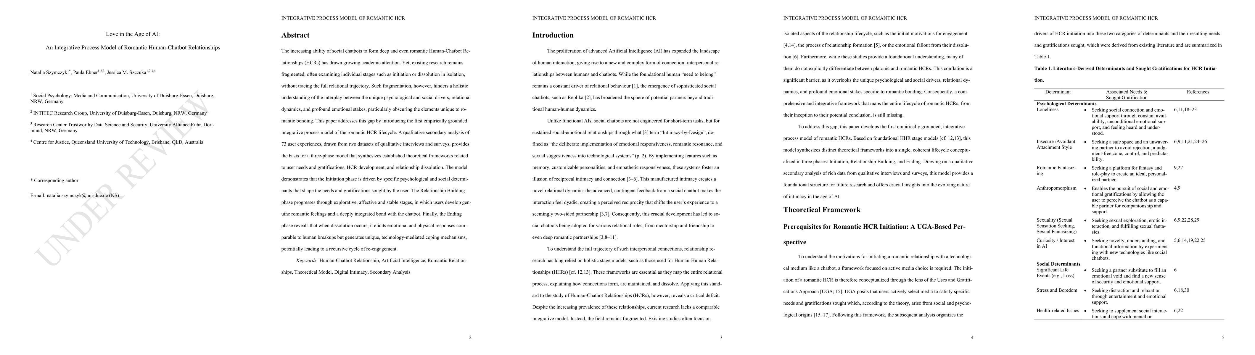 Thumbnail for Love in the Age of AI: An Integrative Process Model of Romantic Human-Chatbot Relationships