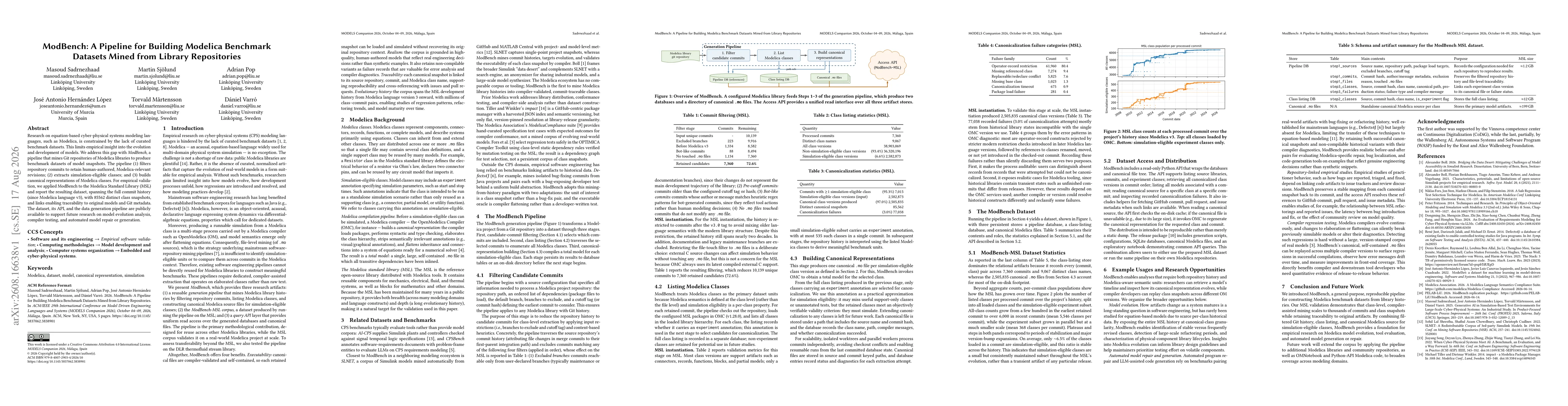 Thumbnail for ModBench: A Pipeline for Building Modelica Benchmark Datasets Mined from Library Repositories