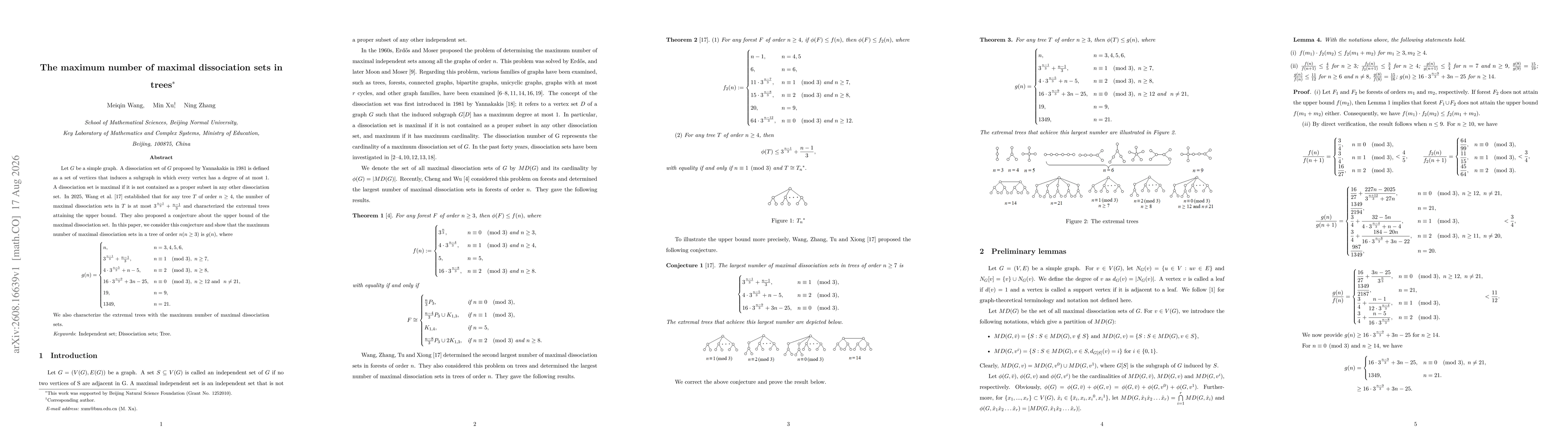 Thumbnail for The maximum number of maximal dissociation sets in trees