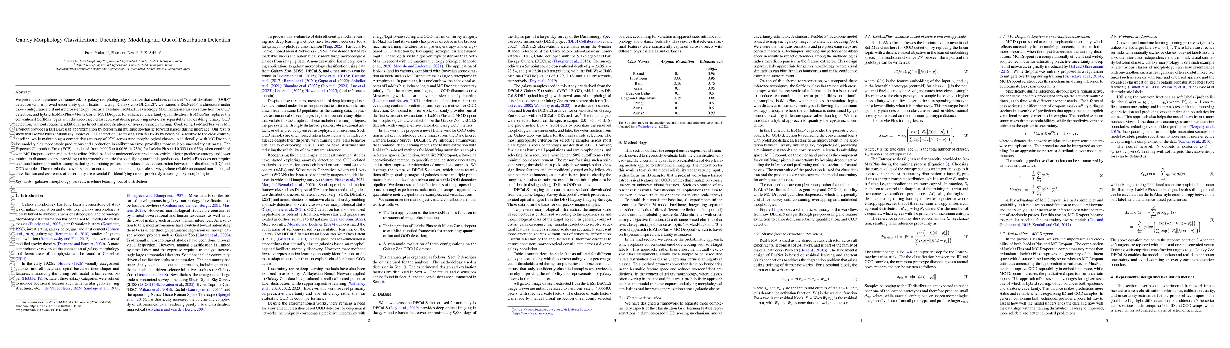 Thumbnail for Galaxy Morphology Classification: Uncertainty Modeling and Out of Distribution Detection