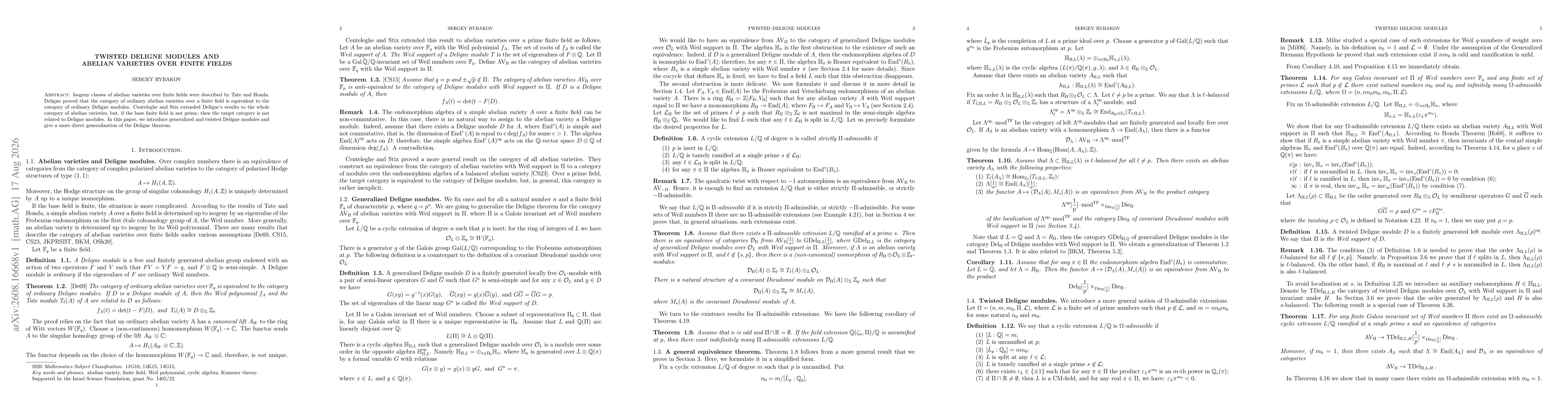Thumbnail for Twisted Deligne modules and abelian varieties over finite fields