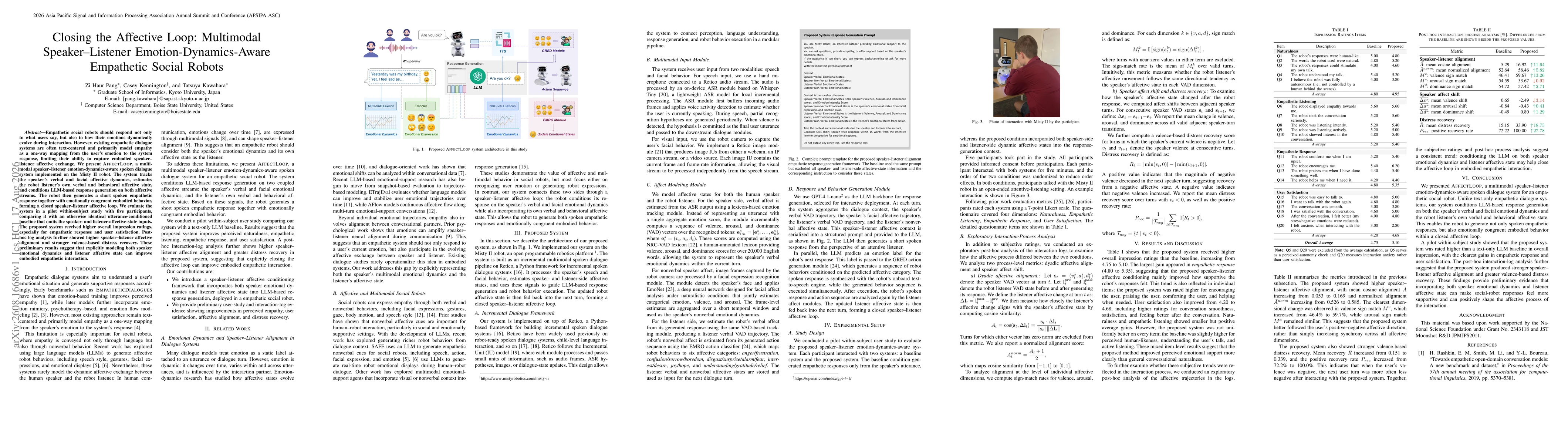 Thumbnail for Closing the Affective Loop: Multimodal Speaker-Listener Emotion-Dynamics-Aware Empathetic Social Robots