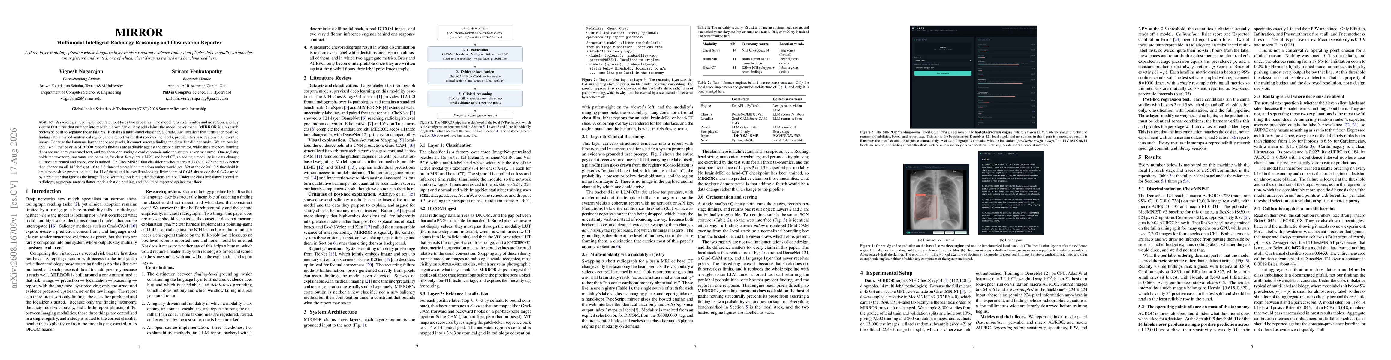 Thumbnail for MIRROR: Multimodal Intelligent Radiology Reasoning and Observation Reporter