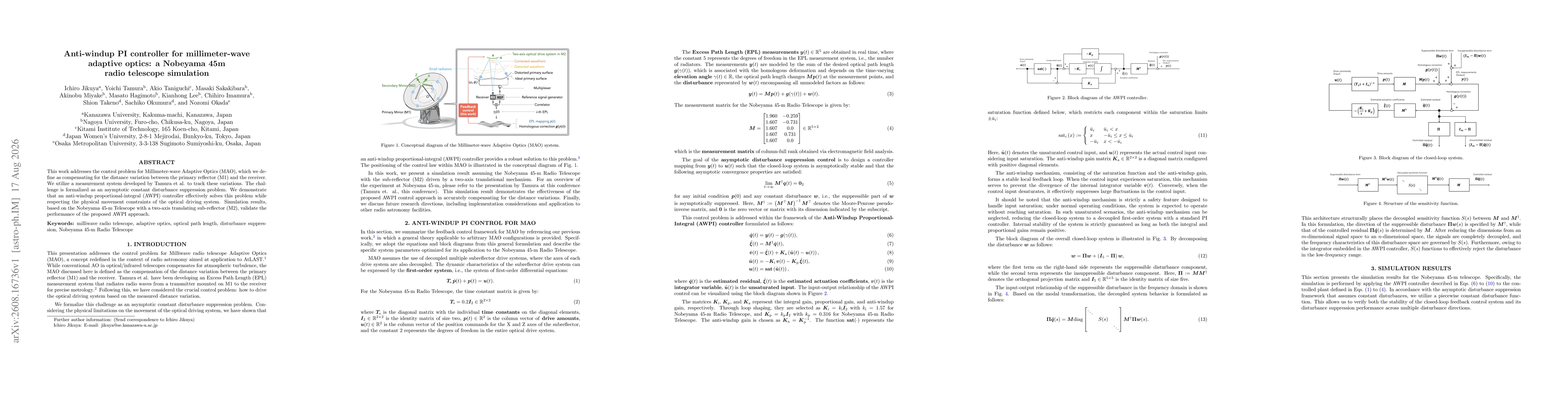 Thumbnail for Anti-windup PI controller for millimeter-wave adaptive optics: a Nobeyama 45 m radio telescope simulation