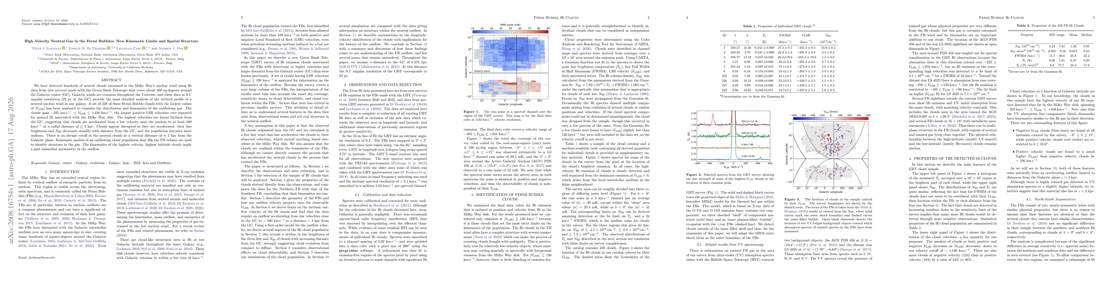 Thumbnail for High Velocity Neutral Gas in the Fermi Bubbles: New Kinematic Limits and Spatial Structure