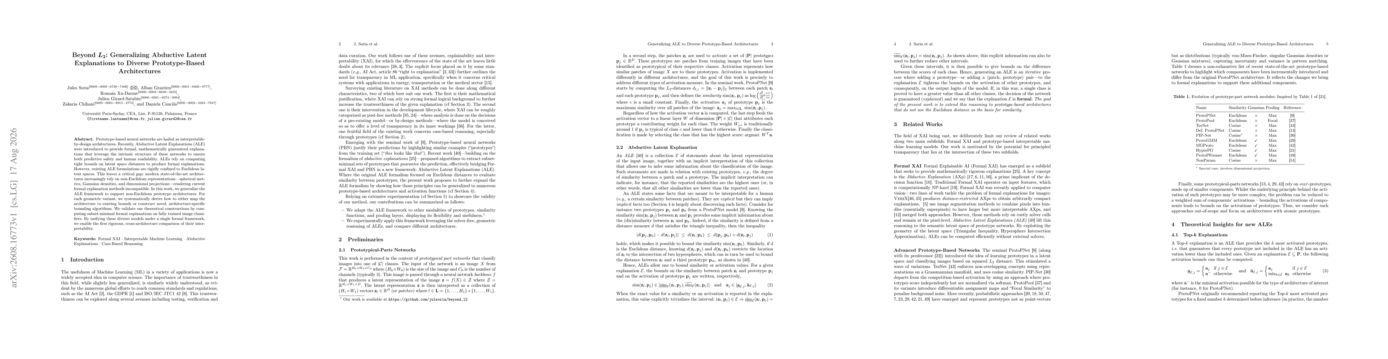 Thumbnail for Beyond $L_2$: Generalizing Abductive Latent Explanations to Diverse Prototype-Based Architectures