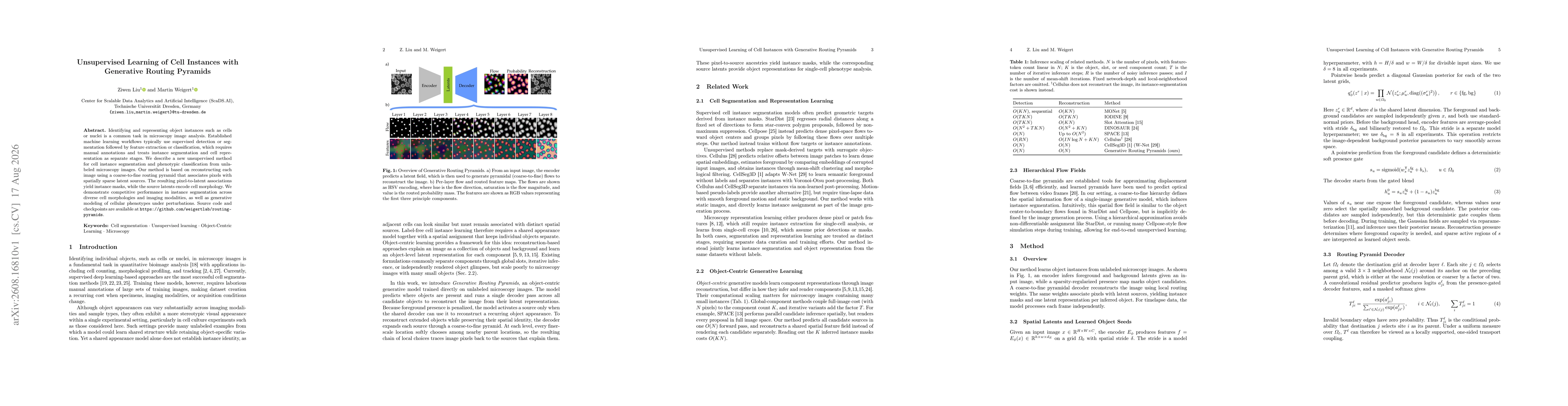Thumbnail for Unsupervised Learning of Cell Instances with Generative Routing Pyramids