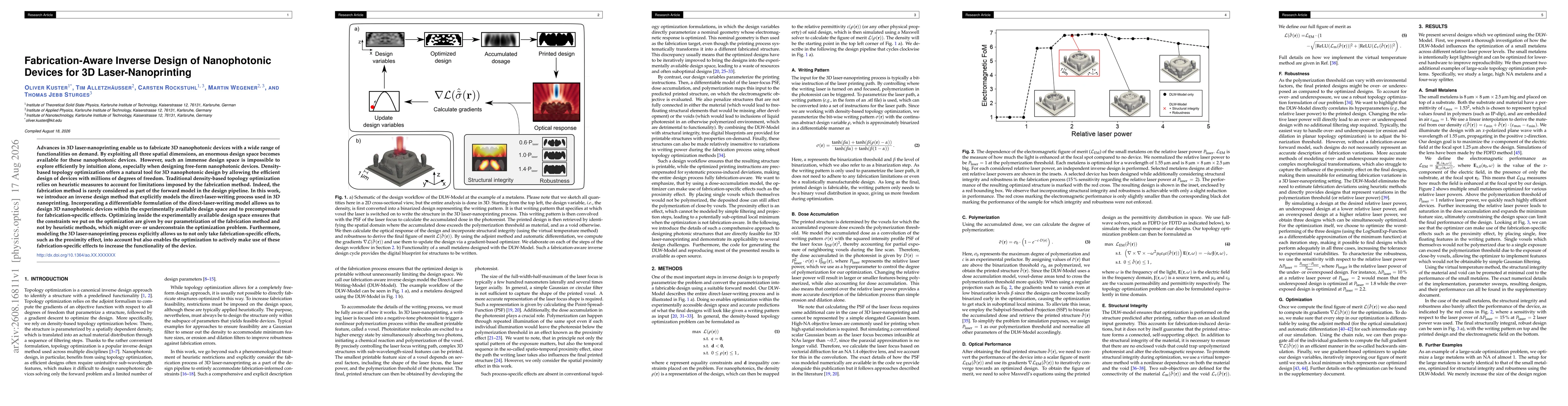Thumbnail for Fabrication-Aware Inverse Design of Nanophotonic Devices for 3D Laser-Nanoprinting