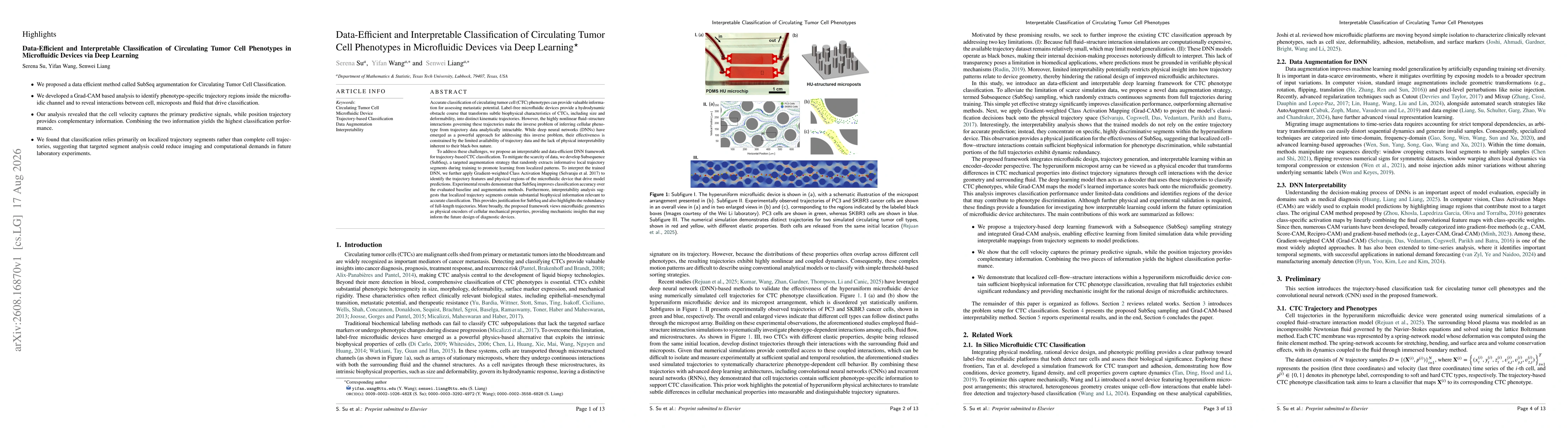 Thumbnail for Data-Efficient and Interpretable Classification of Circulating Tumor Cell Phenotypes in Microfluidic Devices via Deep Learning
