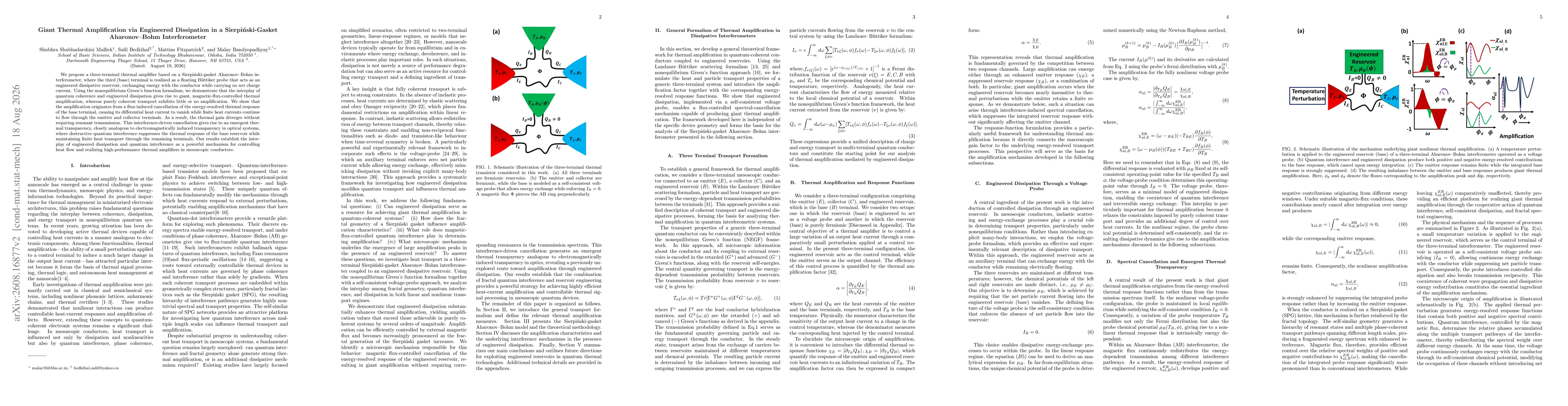 Thumbnail for Giant Thermal Amplification via Engineered Dissipation in a Sierpinski-Gasket Aharonov-Bohm Interferometer