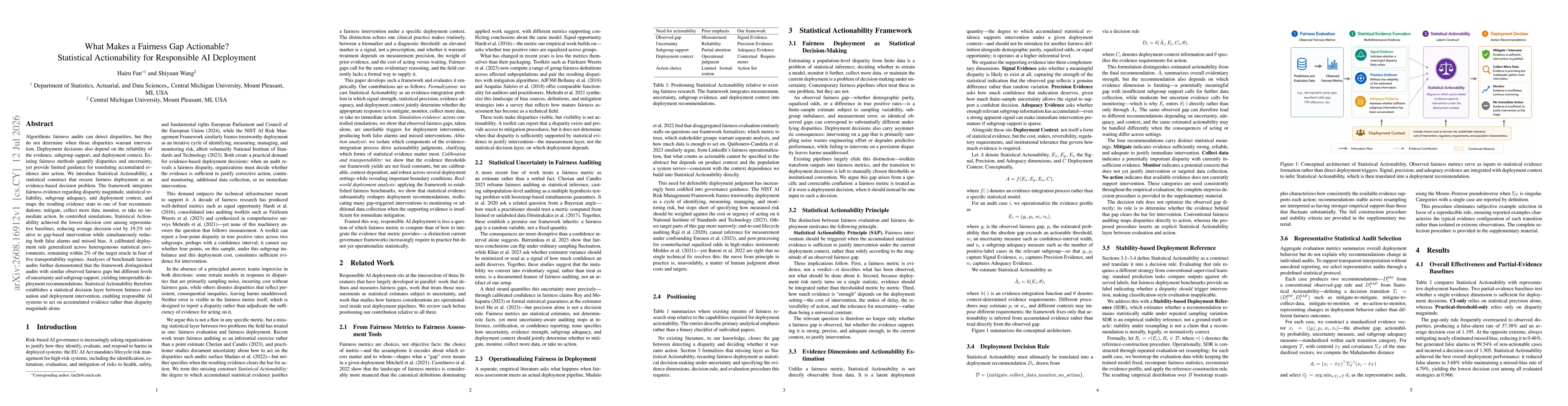 Thumbnail for What Makes a Fairness Gap Actionable? Statistical Actionability for Responsible AI Deployment