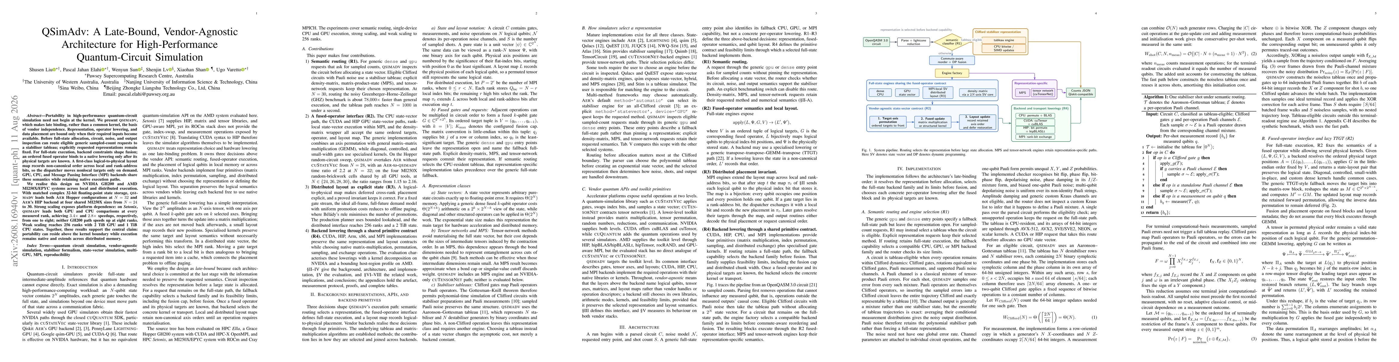 Thumbnail for QSimAdv: A Late-Bound, Vendor-Agnostic Architecture for High-Performance Quantum-Circuit Simulation