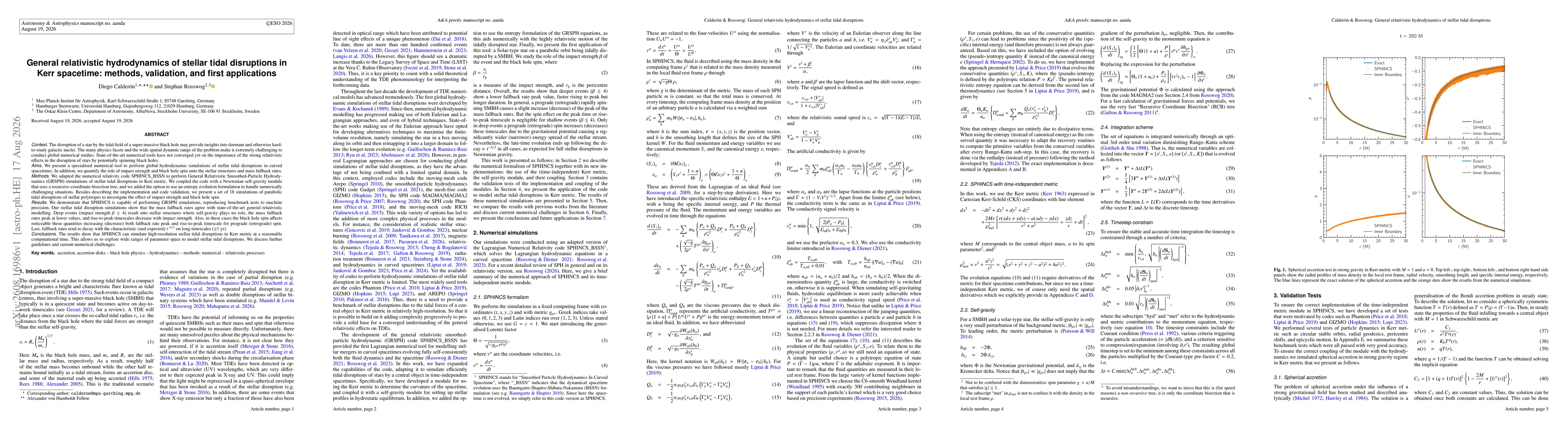 Thumbnail for General relativistic hydrodynamics of stellar tidal disruptions in Kerr spacetime: methods, validation, and first applications