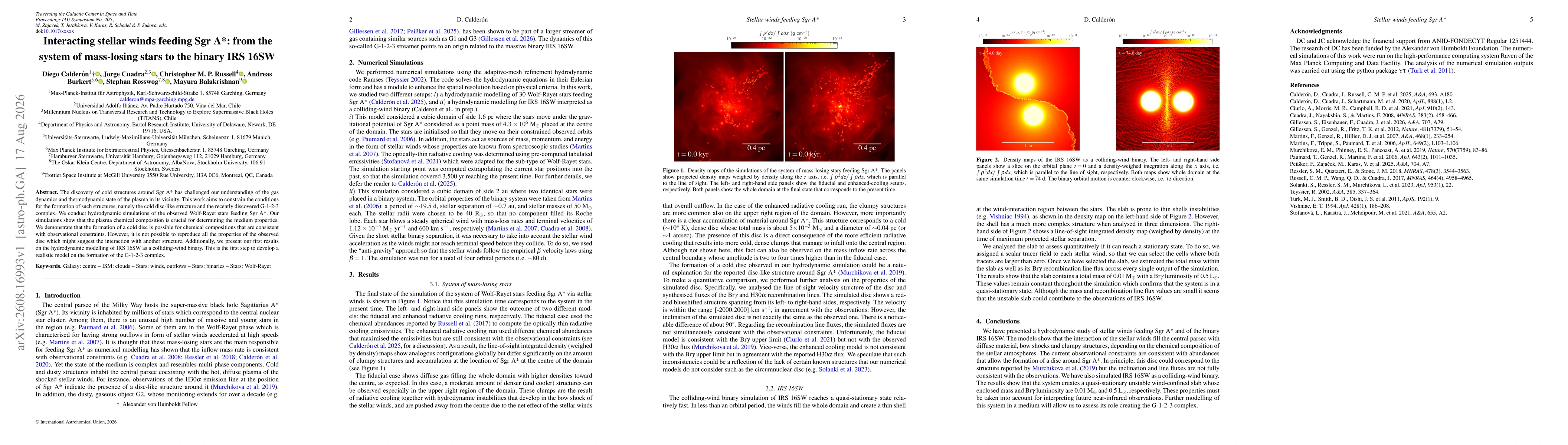 Thumbnail for Interacting stellar winds feeding Sgr A*: from the system of mass-losing stars to the binary IRS 16SW