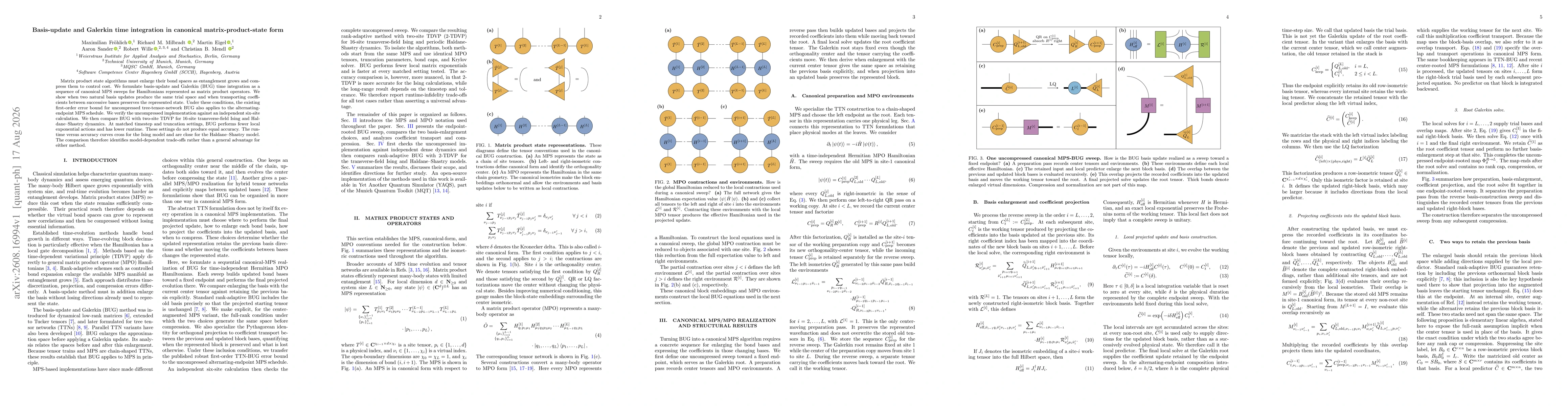 Thumbnail for Basis-update and Galerkin time integration in canonical matrix-product-state form