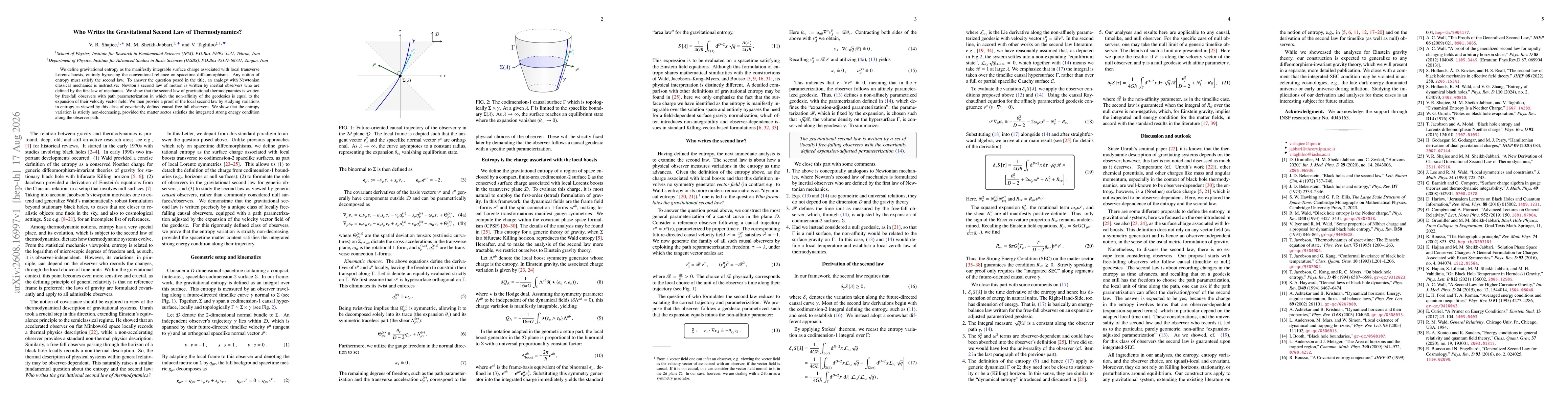 Thumbnail for Who Writes the Gravitational Second Law of Thermodynamics?