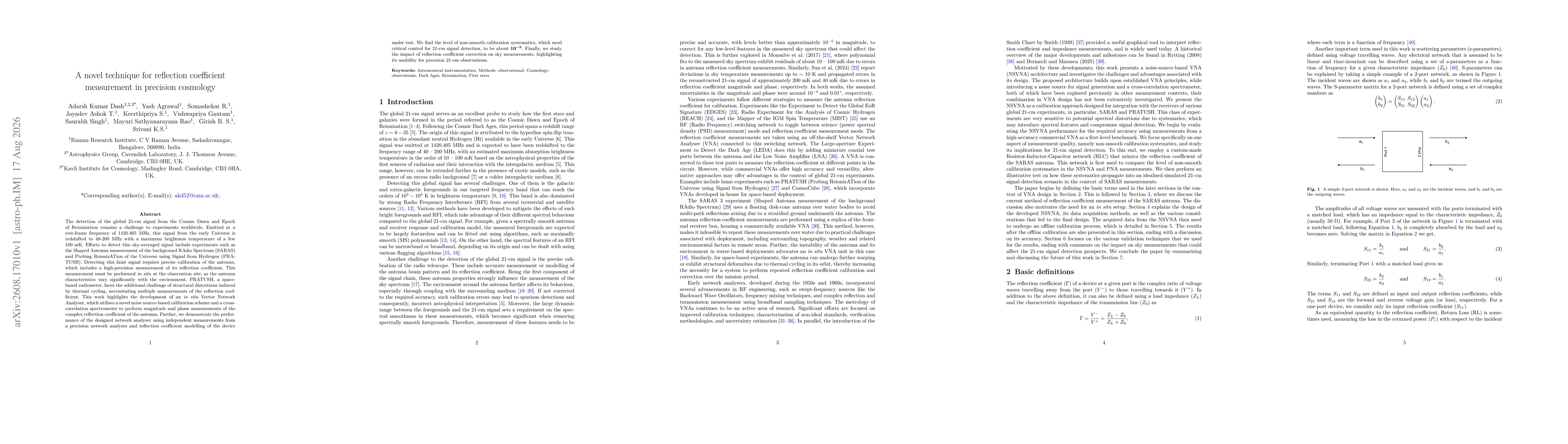 Thumbnail for A novel technique for reflection coefficient measurement in precision cosmology