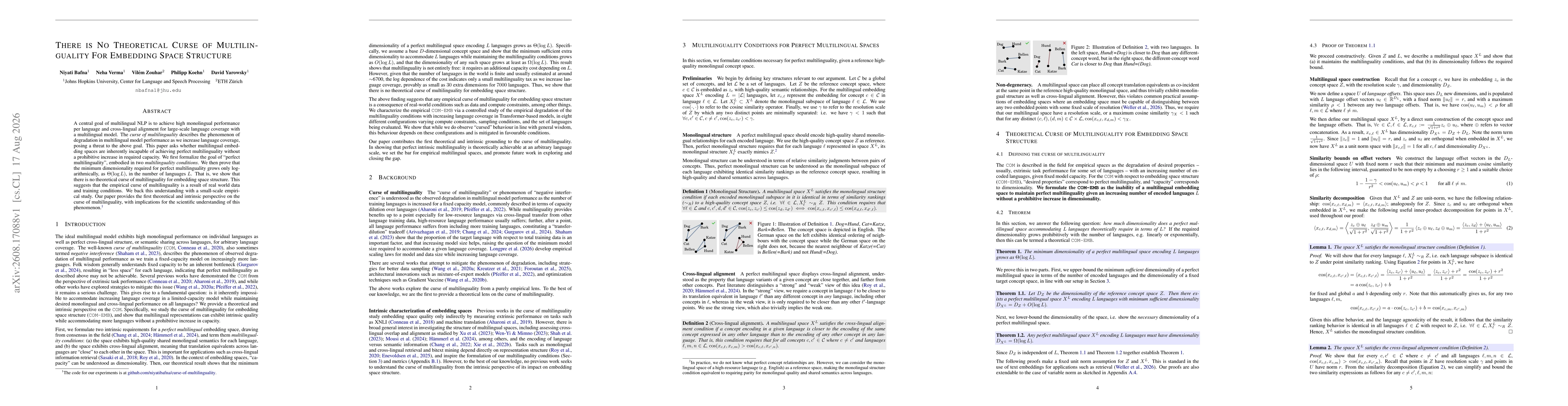 Thumbnail for There is No Theoretical Curse of Multilinguality For Embedding Space Structure