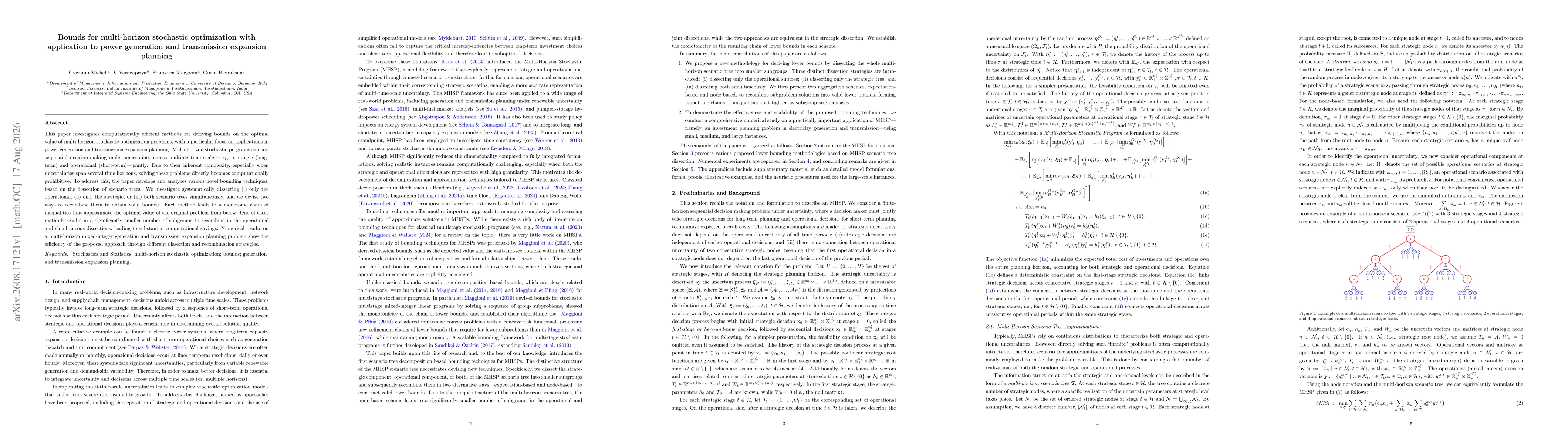 Thumbnail for Bounds for multi-horizon stochastic optimization with application to power generation and transmission expansion planning